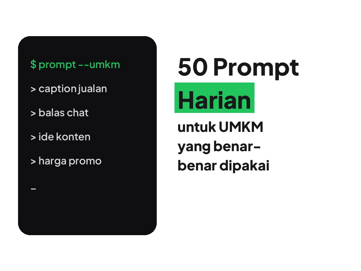 Sampul artikel contoh: 50 Prompt Harian untuk UMKM