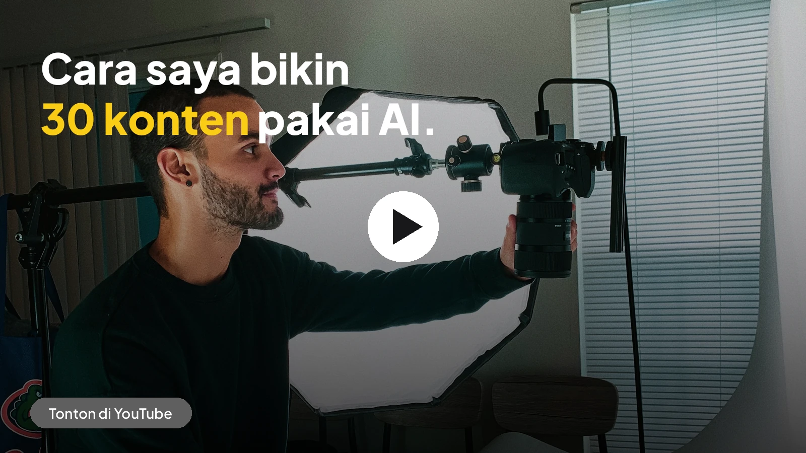 Thumbnail video: cara saya bikin 30 konten pakai AI (contoh)